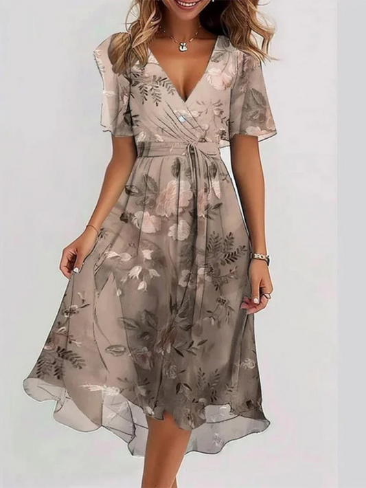 Yara Sunset – Boho zomerse print jurk met vloeiende A-lijn
