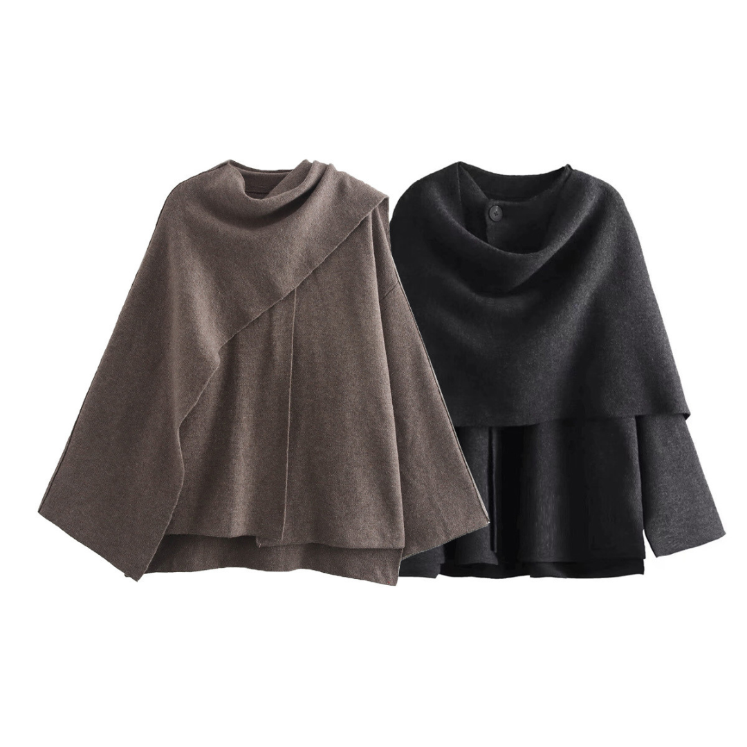 Celine – elegante dames cape jas met mid-length snit