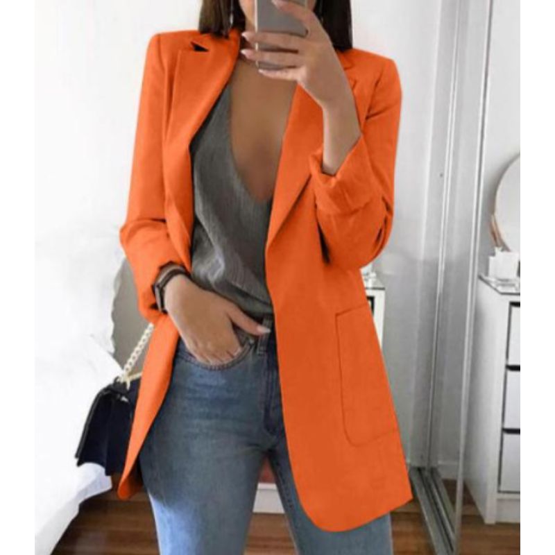 Isabella – dames blazer met lange mouwen en open voorkant