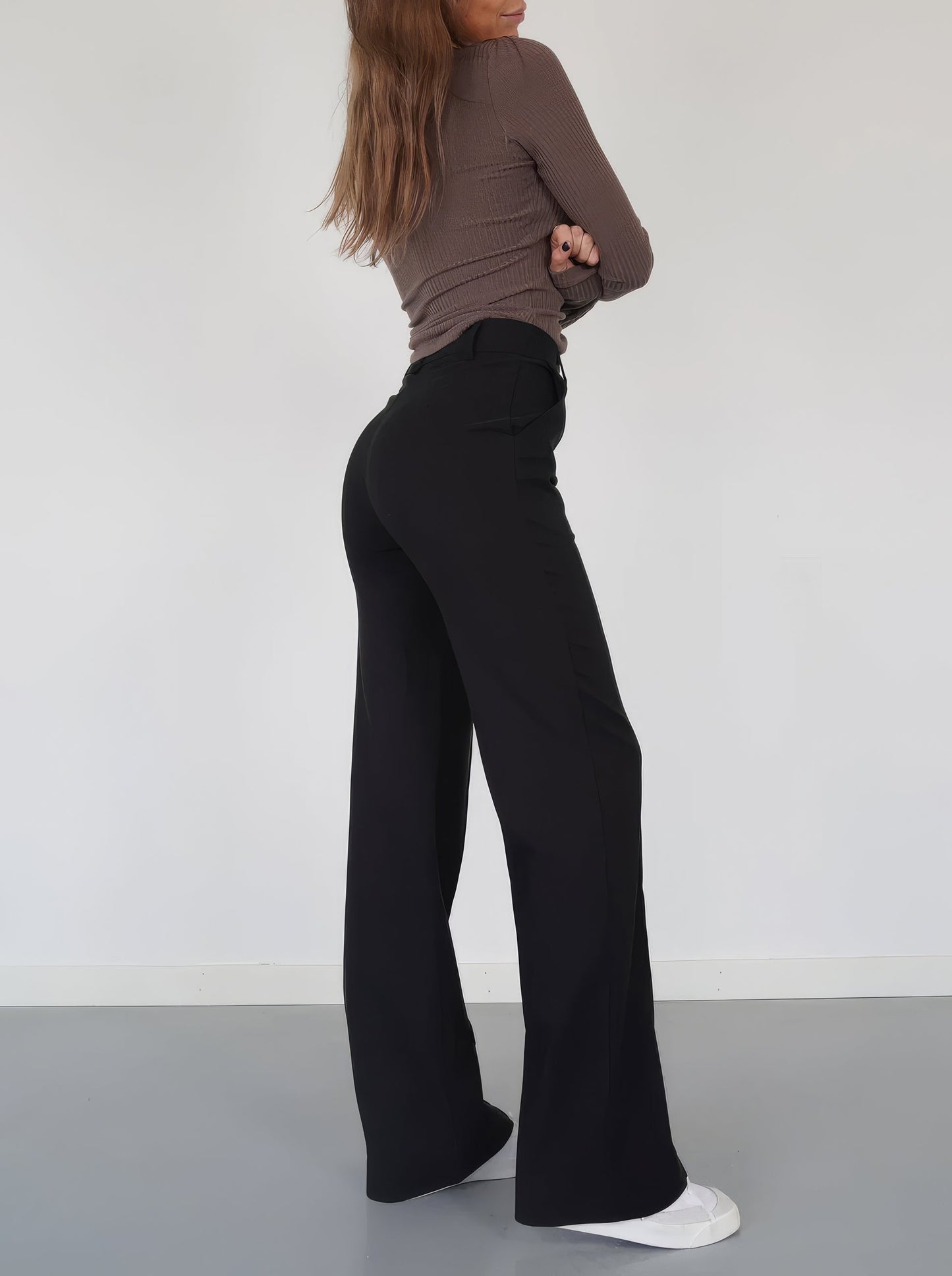 Eva - Wide Leg Dames Broek Met Hoge Taille En Wijde Pijpen