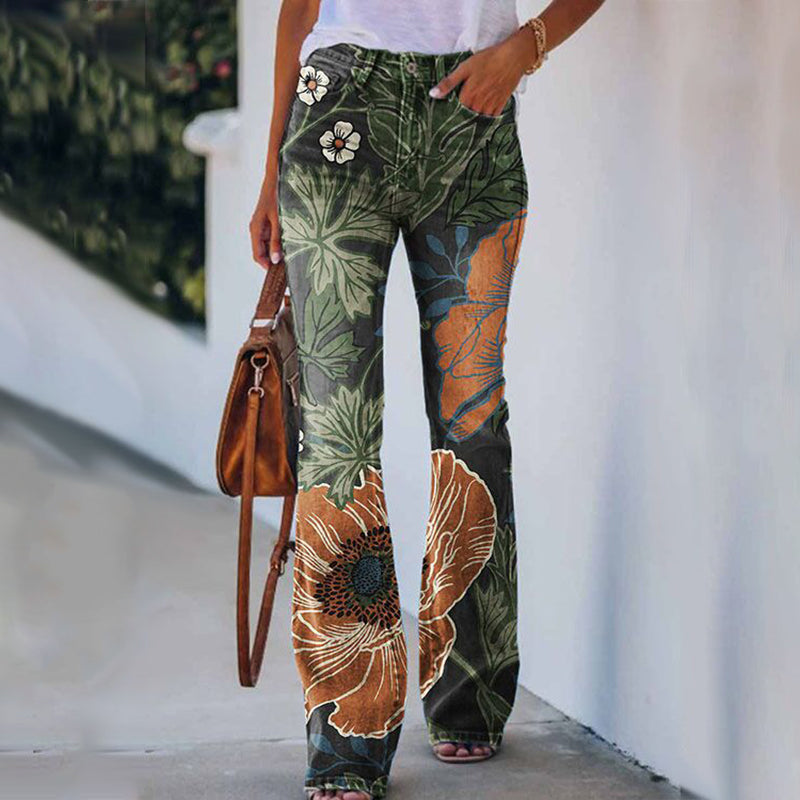 Luna –  flare-jeans met hoge taille en dubbele knoopsluiting