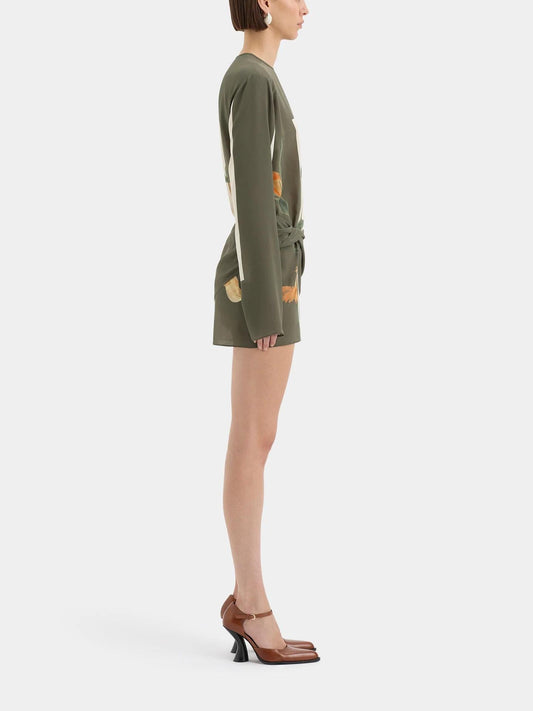 Isaline – Getailleerde Midi-jurk in luxe stof met zomerse print