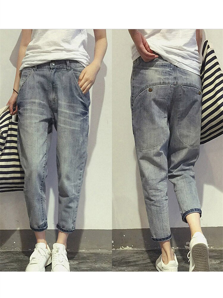 Eline – verkorte denim broek met rechte pijpen