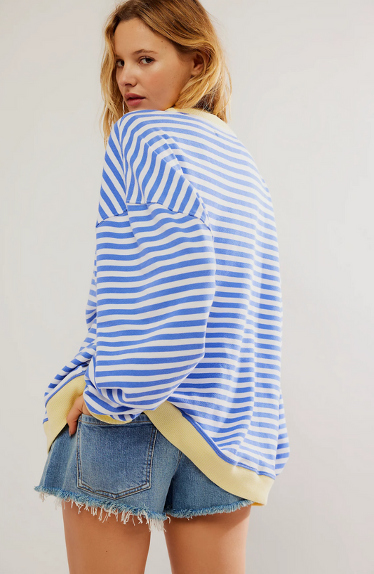 Anouk – gestreepte oversized trui met ronde hal