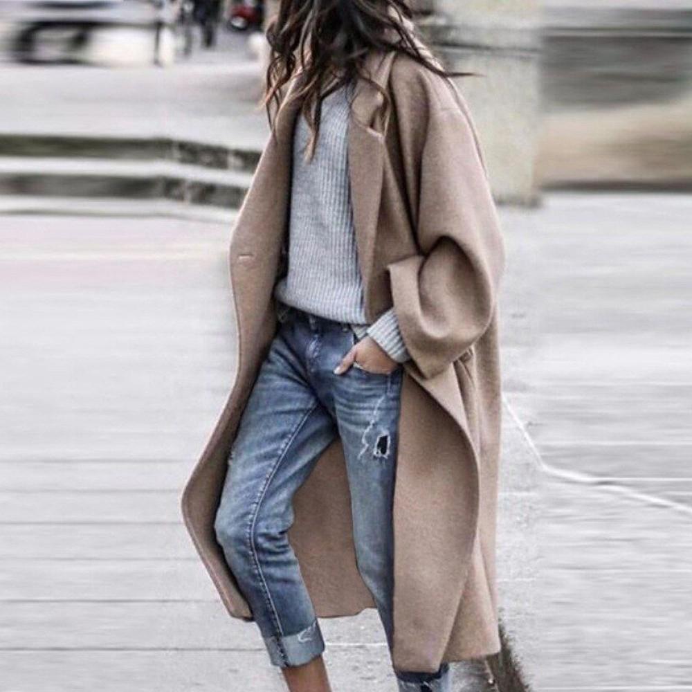 Olivia – oversized mantel met lange lapelkraag