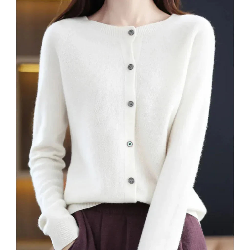 Sanna – Wol Cardigan Vest Met Ronde Hals