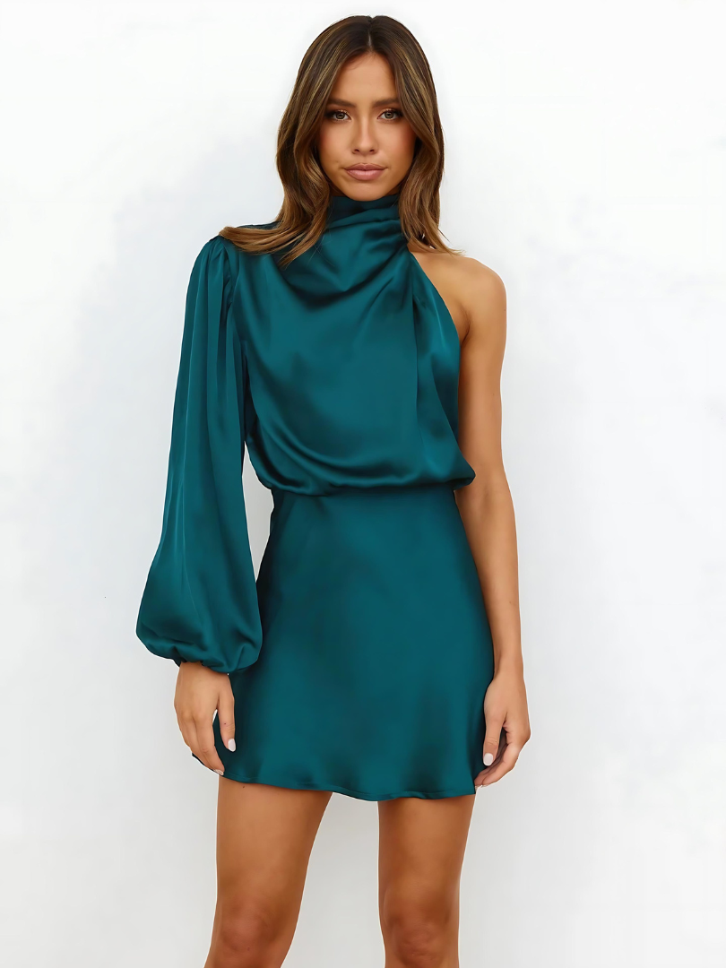 Solène – Satijnen One-Shoulder Jurk