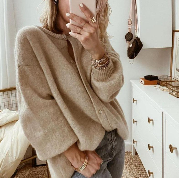 Marielle – oversized dames cardigan vest met knoopsluiting
