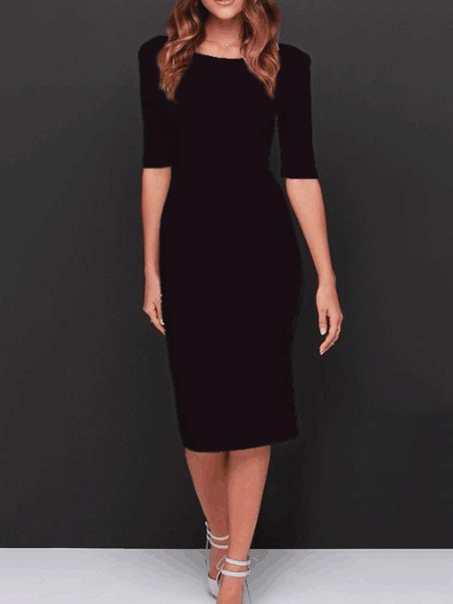 Elvera –  bodycon jurk met diepe ruglijn en comfortabele stretch