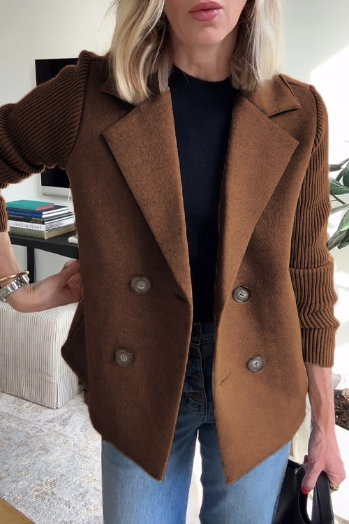 Sasha – gebreide blazer jas met ribstructuur