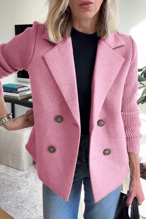 Sasha – gebreide blazer jas met ribstructuur