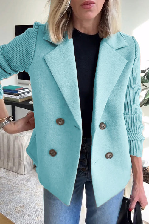 Sasha – gebreide blazer jas met ribstructuur