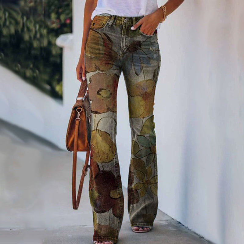 Luna –  flare-jeans met hoge taille en dubbele knoopsluiting