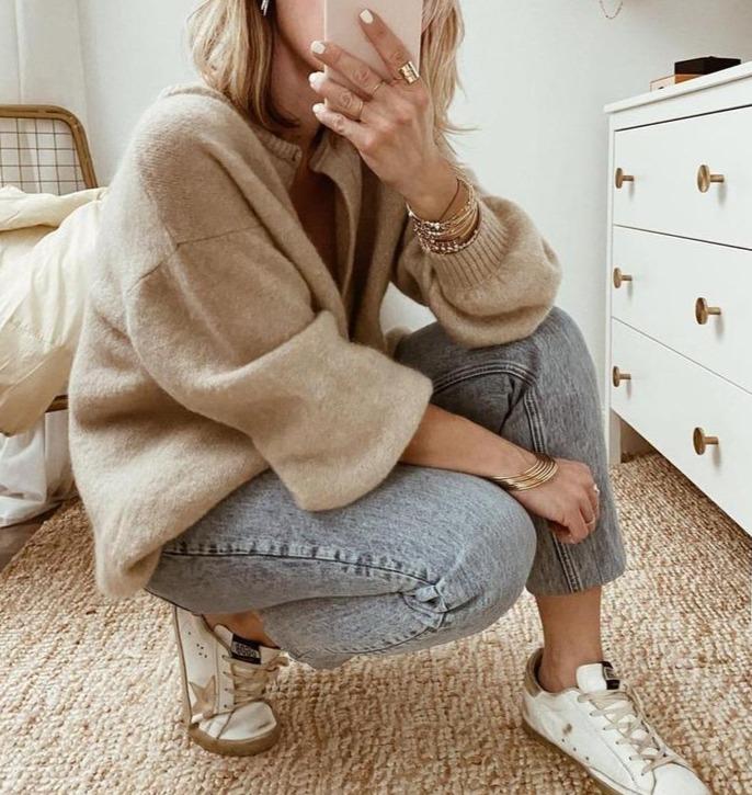 Marielle – oversized dames cardigan vest met knoopsluiting