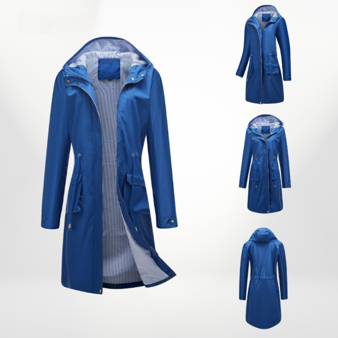 Mila – waterdichte trenchcoat met verstelbare tailleband en lange snit