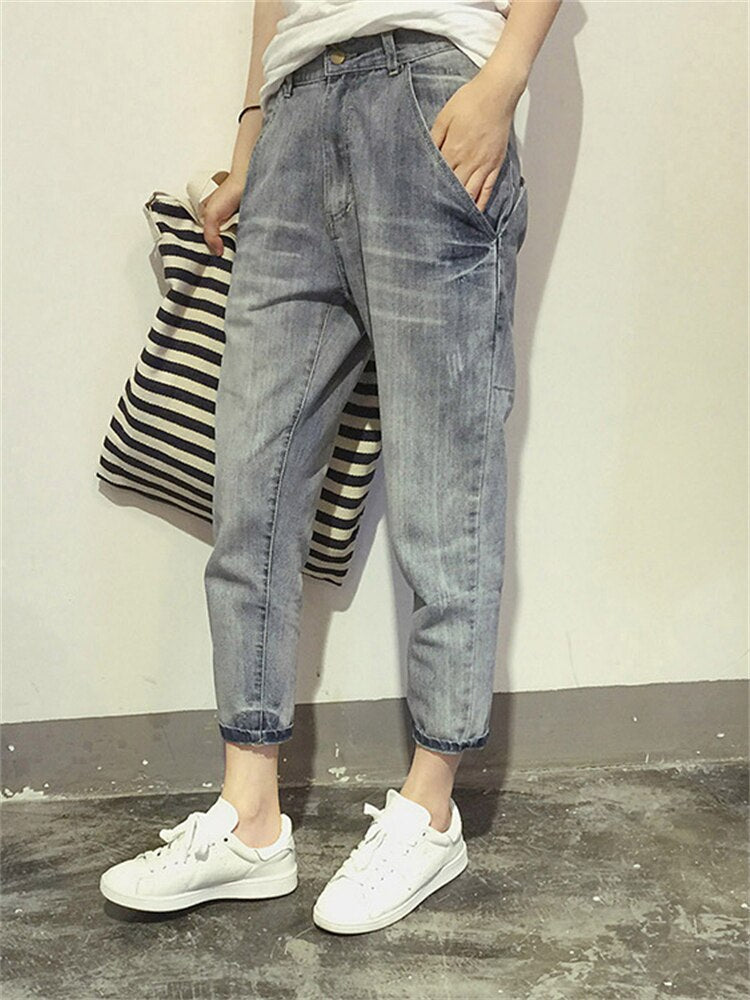 Eline – verkorte denim broek met rechte pijpen