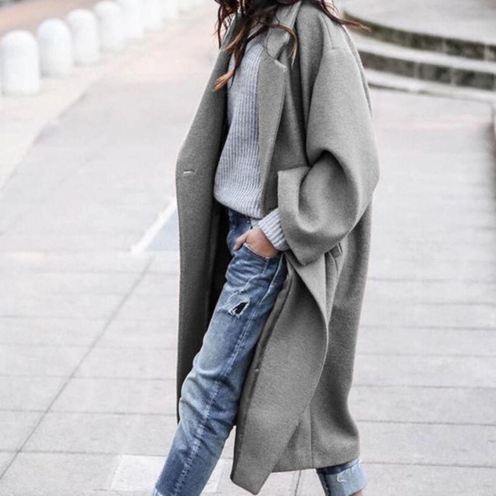 Olivia – oversized mantel met lange lapelkraag