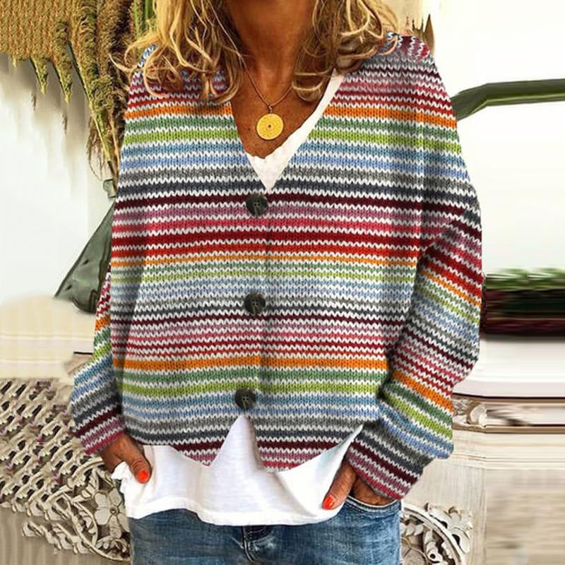 Lotte – meerkleurig dames cardigan vest met knopen
