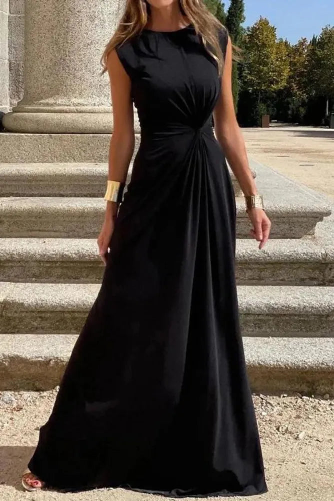 Chloé – Maxi jurk met lange mouwen en subtiele taille-accent