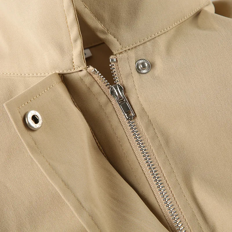 Elin – cropped jas met hoge polo kraag