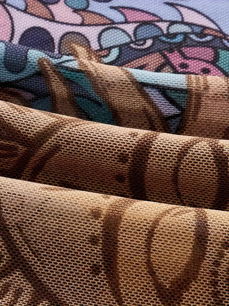Luna – Haltertop met bohemian zonneprint en zakdoekzoom