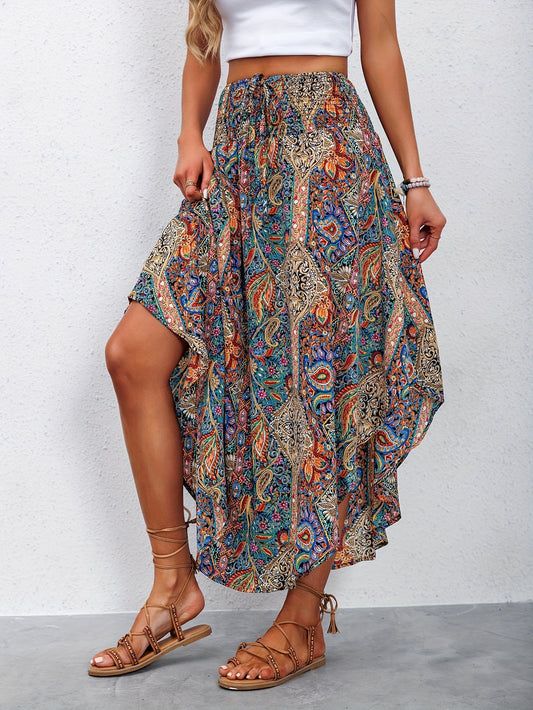 Sera – Hoge taille zomer rok met paisley print en rechte pasvorm