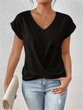 top met korte mouwen en V-hals