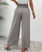 Luchtige dames broek met wijde pijpen en hoge taille