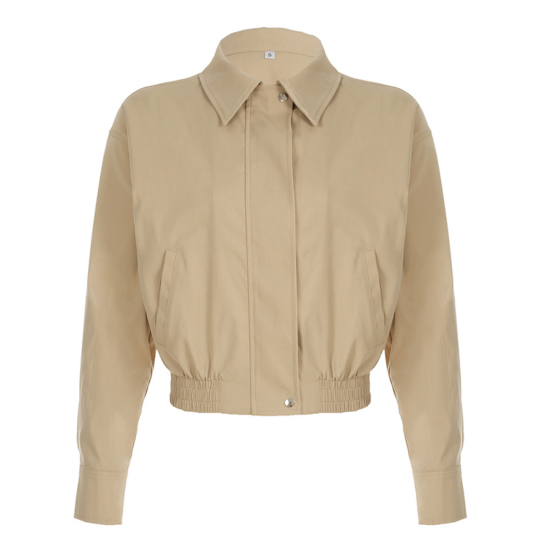Elin – cropped jas met hoge polo kraag