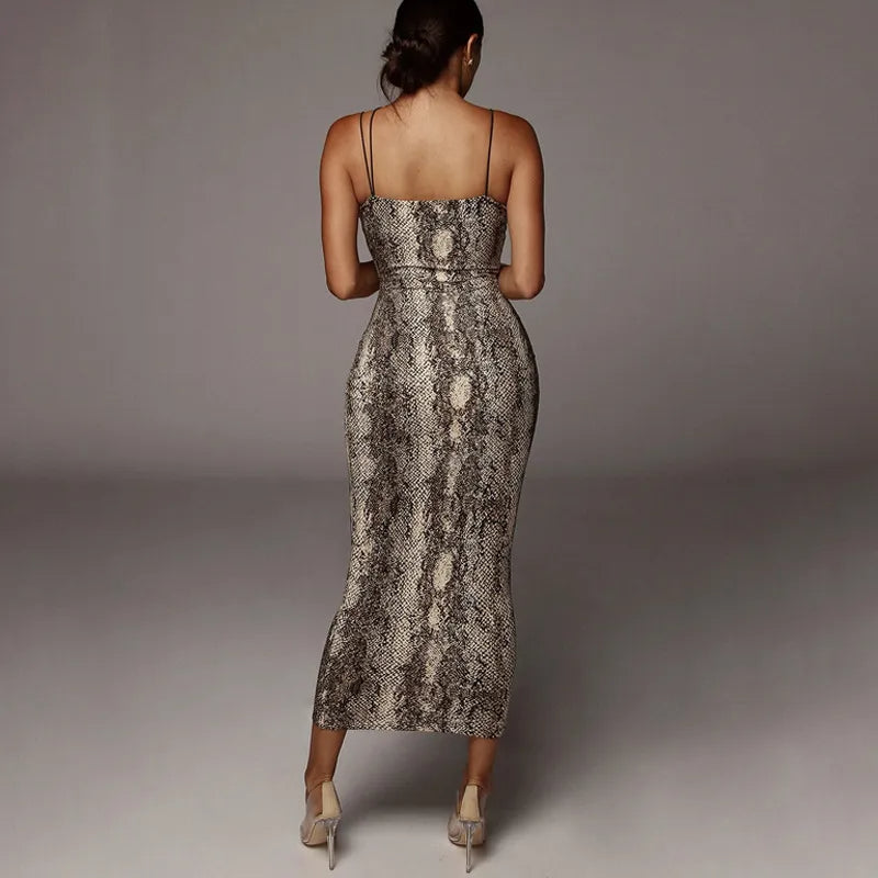 Lana – Maxi-jurk met luipaardprint en V-hals
