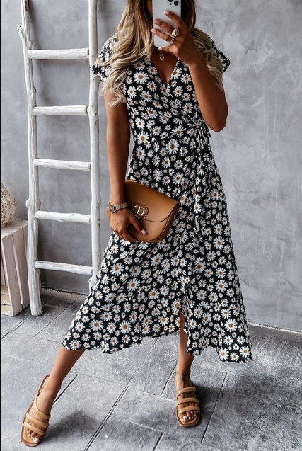 Claudia – Witte midi-jurk met sweetheart hals