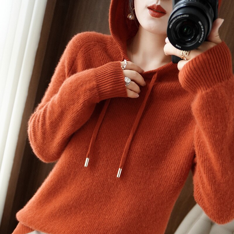 Alix – kasjmier hoodie met losse pasvorm en zachte textuur