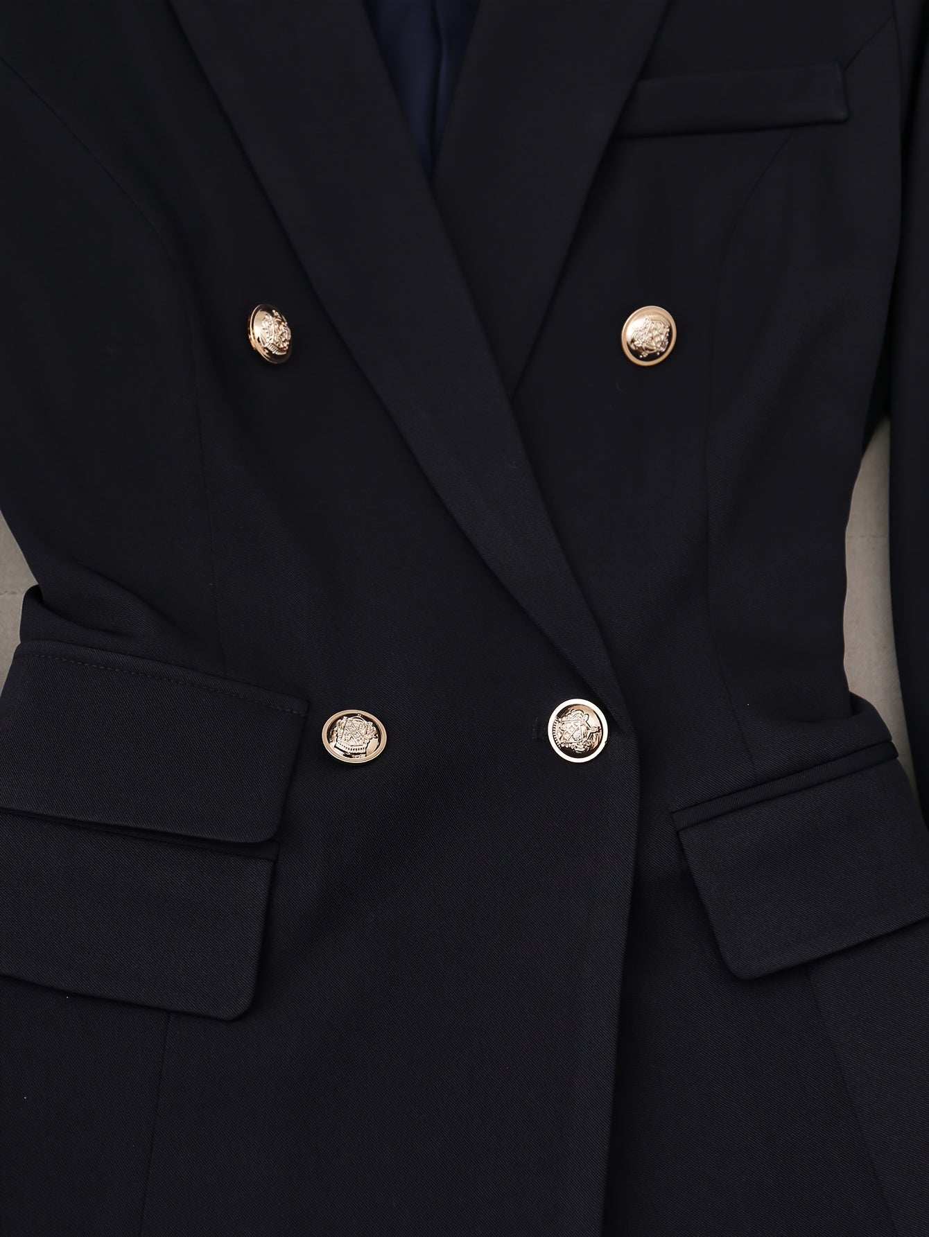 Vivian – double-breasted blazer set met effen kleur en klassieke snit