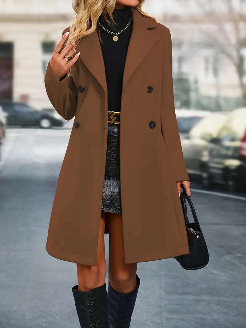 Aurélie – Lange Getailleerde Winter Trenchcoat