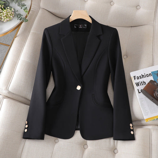 elle – slim-fit blazer van polyestermix met reverskraag en knoopsluiting