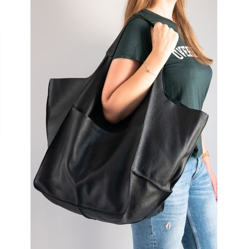 Maya – Oversized Damestas Van Leer Met Dubbele Schouderbanden