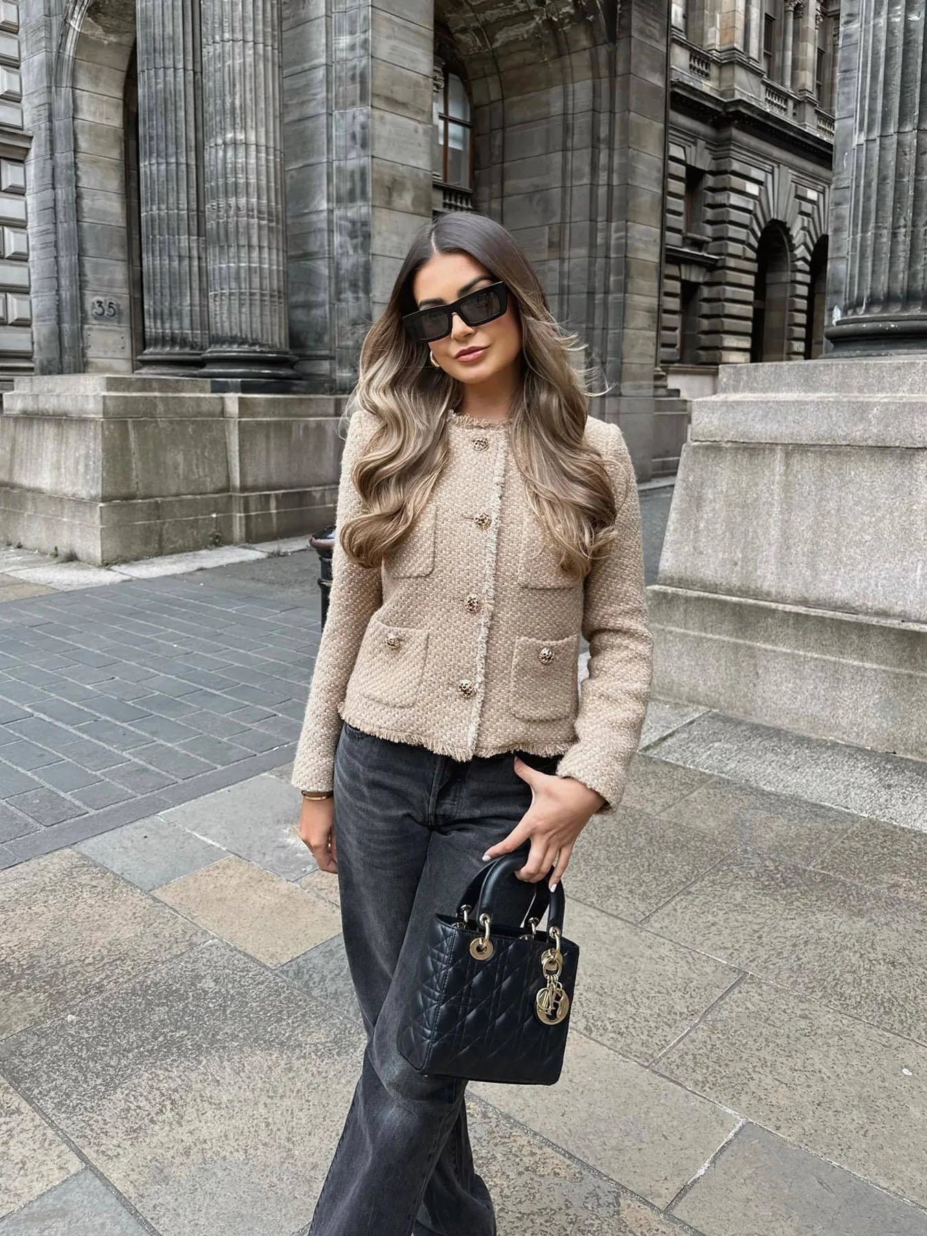 Celine – dames tweed jas met getailleerde pasvorm