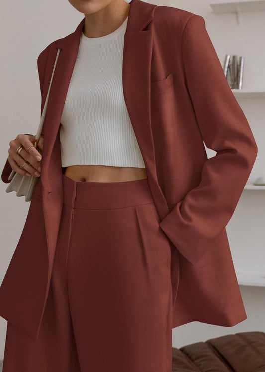 Elise – Tweedelig Damespak Met Rechte Broek En Blazer