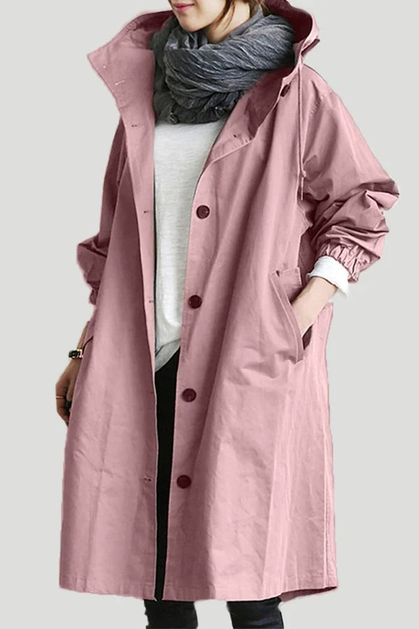 Elena – oversized waterdichte trenchcoat met capuchon