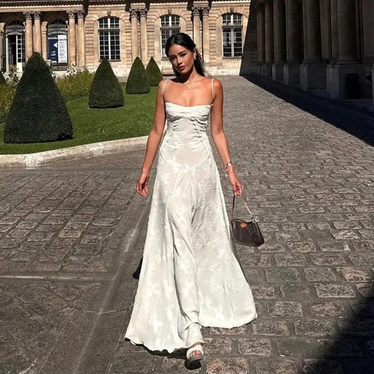 Isay – Off-Shoulder maxi Jurk met Plissé Details