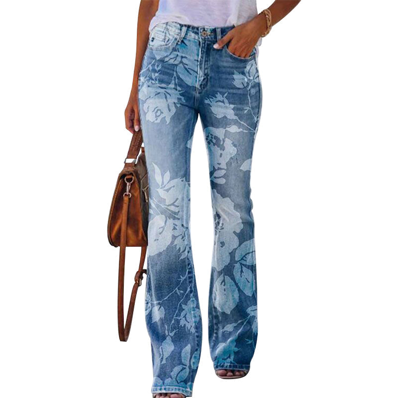 Luna –  flare-jeans met hoge taille en dubbele knoopsluiting