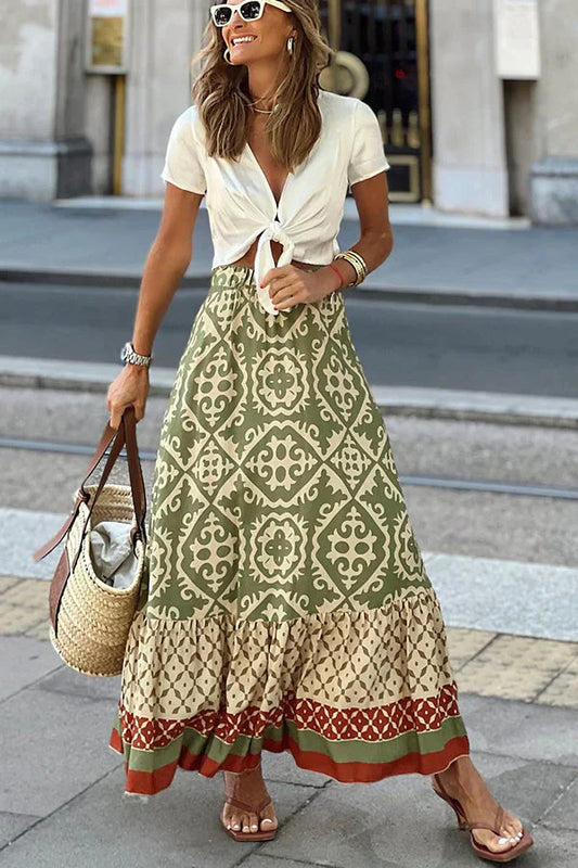 Alice - Casual Midi Zomer Rok met Print