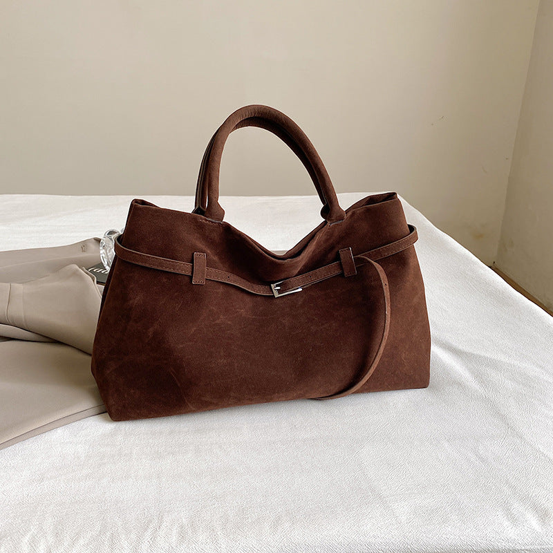 Anaïs – suede shopper tas met ruim interieur en versterkte hendels
