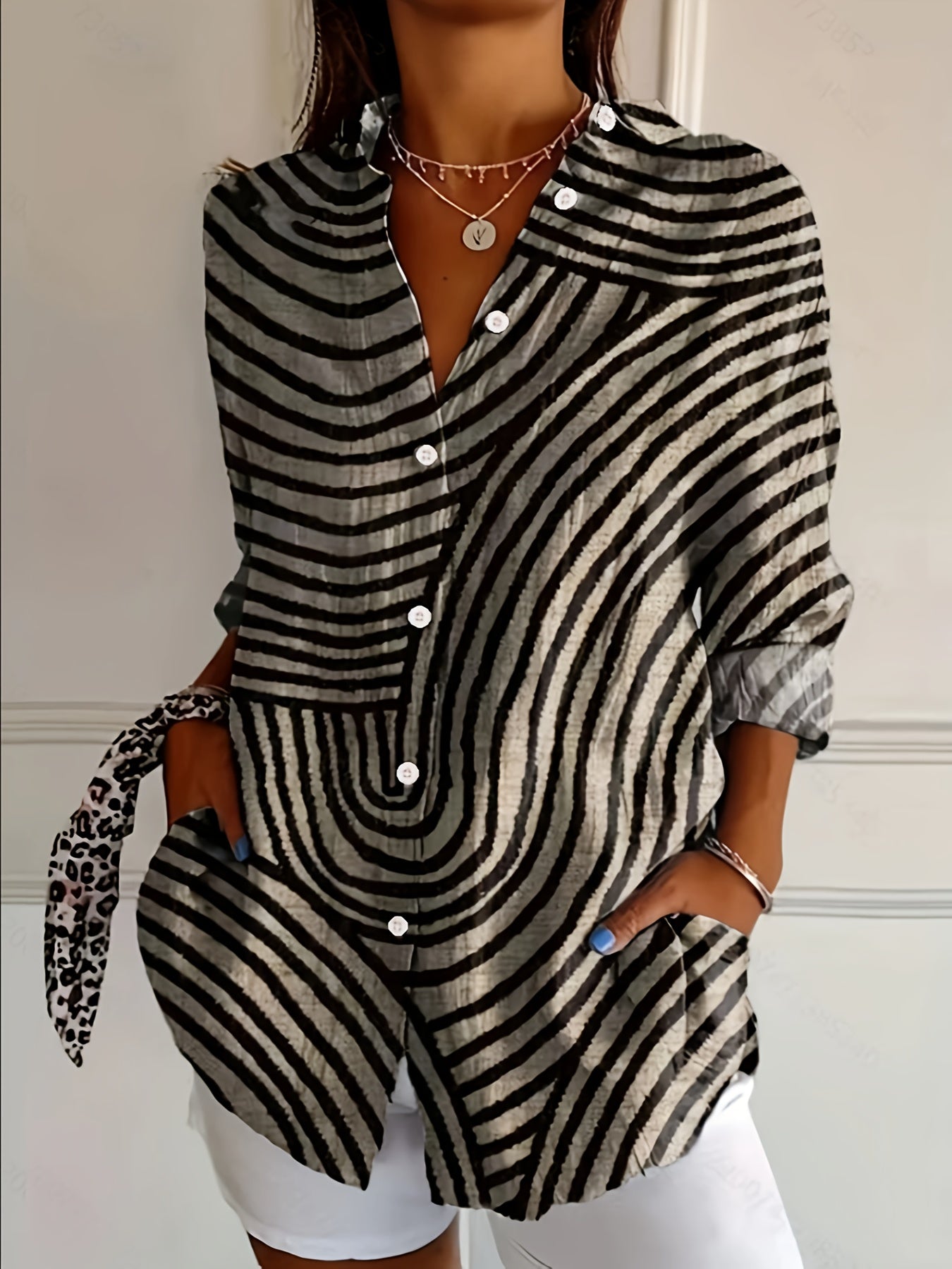 Nina – Oversized dames zomer blouse met zebra print