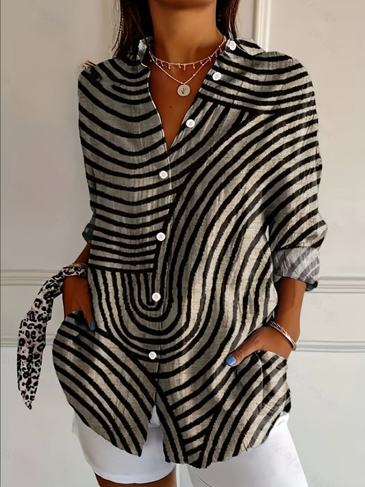 Nina – Oversized dames zomer blouse met zebra print
