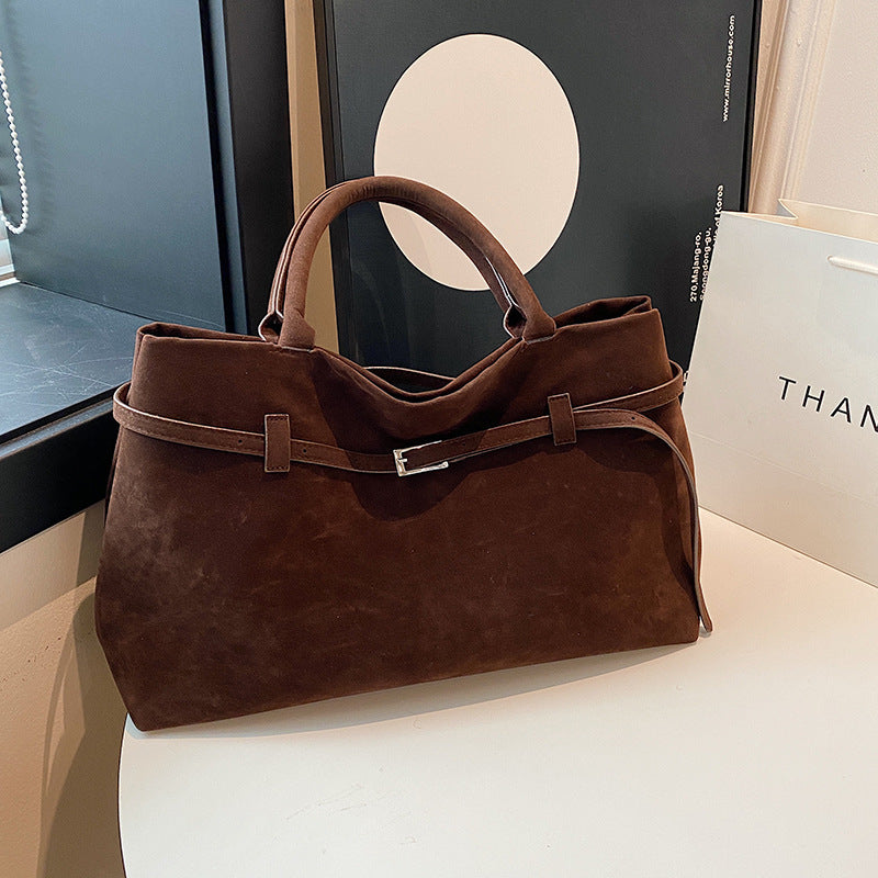 Anaïs – suede shopper tas met ruim interieur en versterkte hendels
