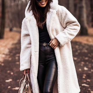 Sara – Lange Gevoerde Teddy Trenchcoat