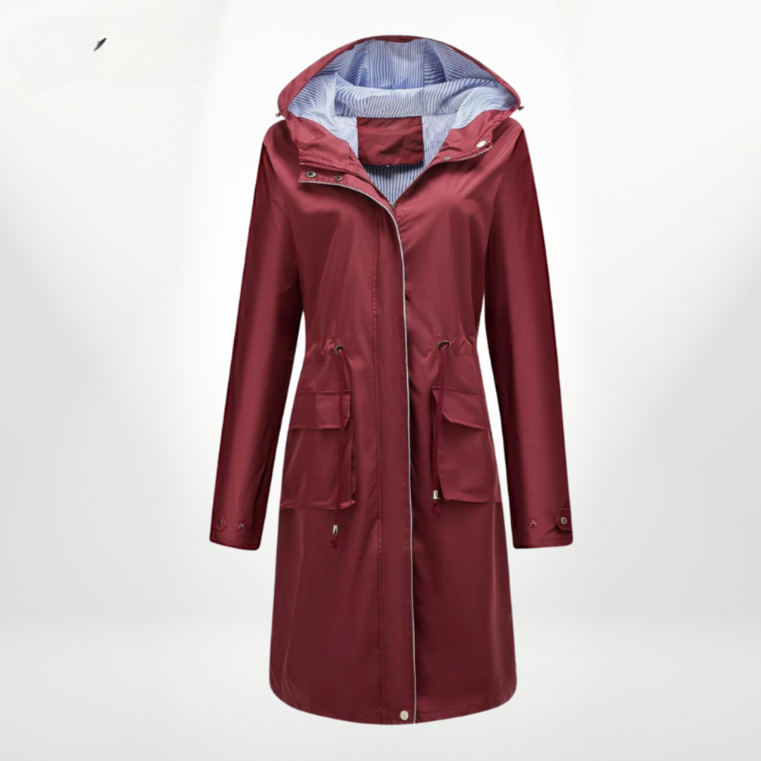 Mila – waterdichte trenchcoat met verstelbare tailleband en lange snit