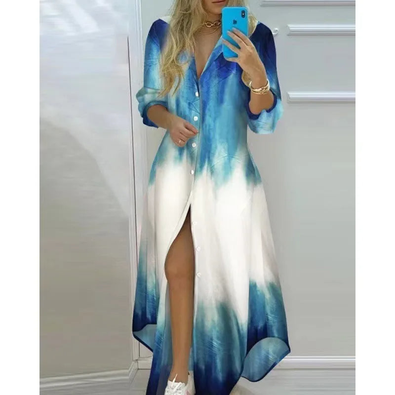 Esmee – Boho print maxi-jurk met lange mouwen