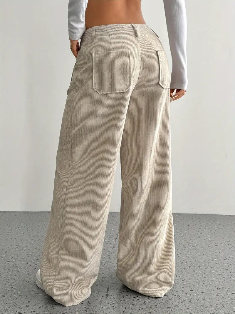 Elena – Corduroy Broek Met Wijde Pijpen